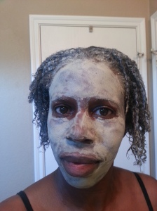 Bentonite clay applied to my face
